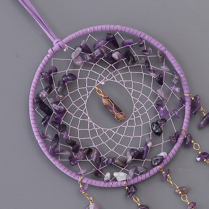 Olivenorma Natural Amethyst Purple Agate Pendant Wind Chime