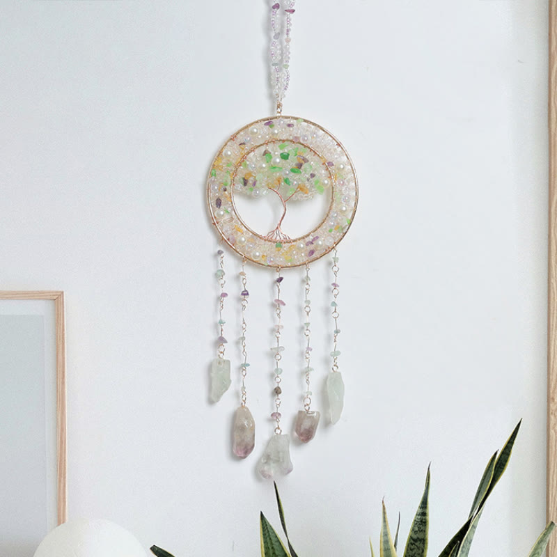 Olivenorma Freshwater Pearl Peridot Tree of Life Wind Chime