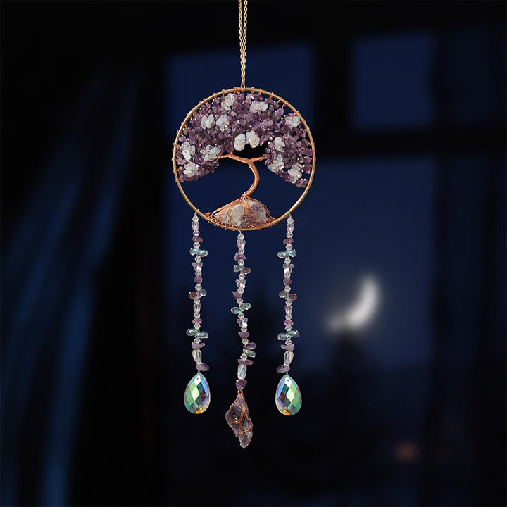 Olivenorma Amethyst Opalite Tree of Life Wind Chime