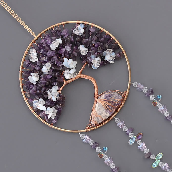 Olivenorma Amethyst Opalite Tree of Life Wind Chime