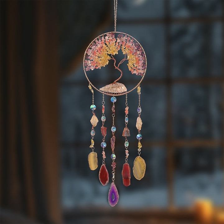 Olivenorma Citrine Fluorite Tree of Life Wind Chime