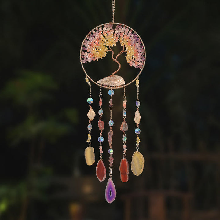 Olivenorma Citrine Fluorite Tree of Life Wind Chime