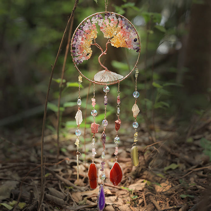 Olivenorma Citrine Fluorite Tree of Life Wind Chime