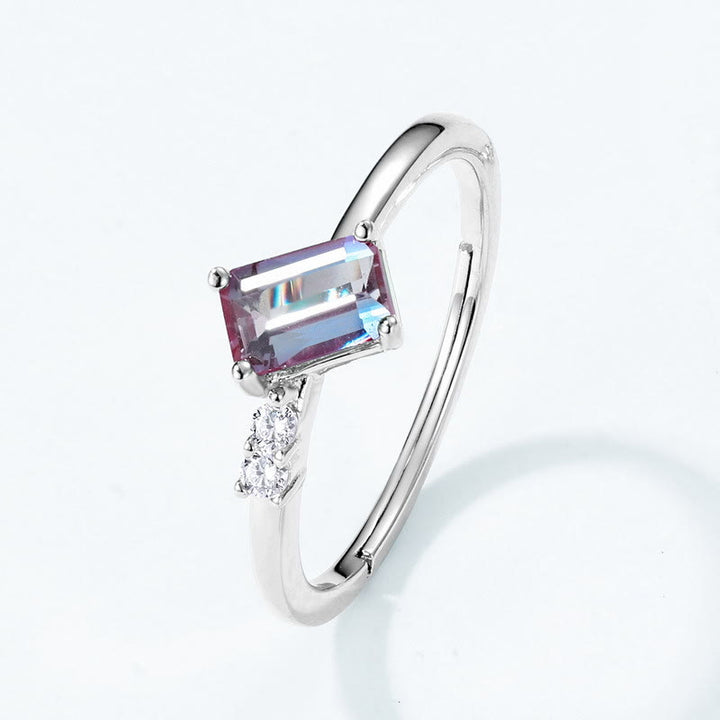 Olivenorma Natural Alexandrite Geometric Strip Ring - image 3