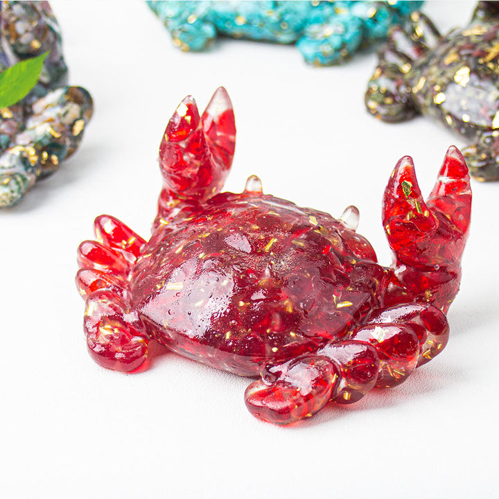 Olivenorma Crystal Epoxy Crab Phone Holder Gemstone Decoration