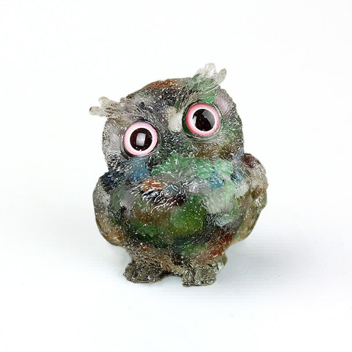 Olivenorma Natural Crystal Owl Gemstone Decoration