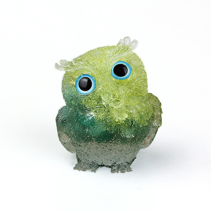 Olivenorma Natural Crystal Owl Gemstone Decoration