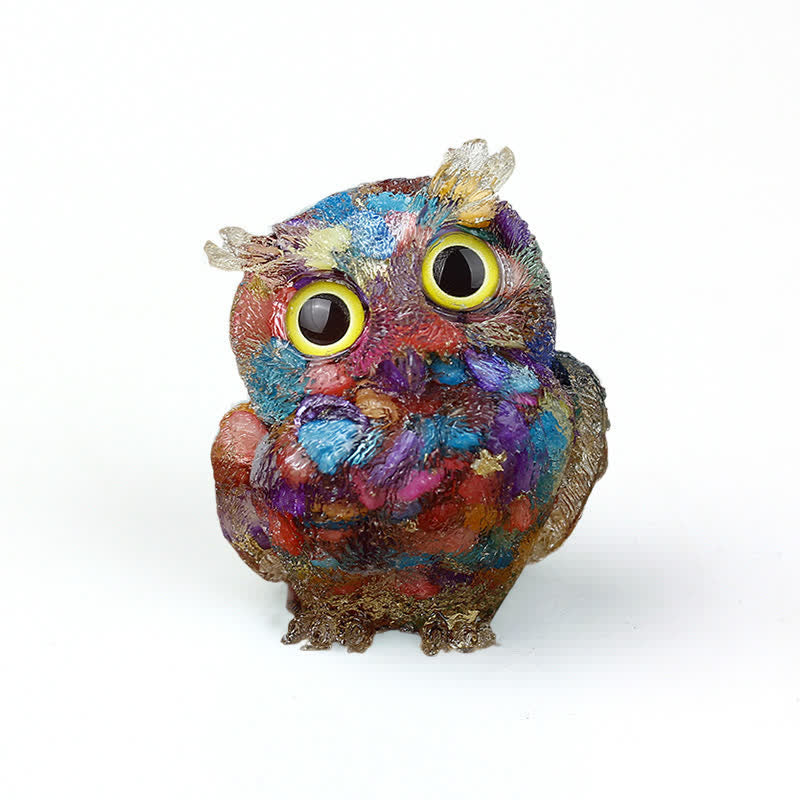 Olivenorma Natural Crystal Owl Gemstone Decoration