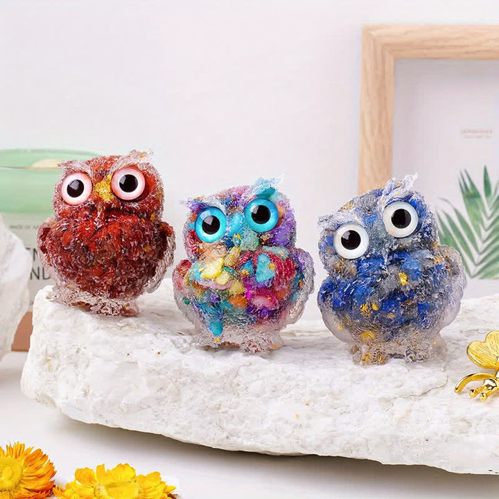 Olivenorma Natural Crystal Owl Gemstone Decoration