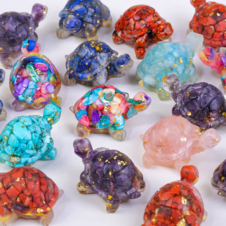 Olivenorma Golden Journey Gem Turtle Figurine Gemstone Decoration - image 3