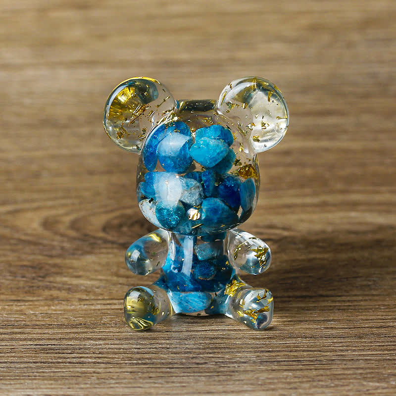 Olivenorma Cute Crystal Bear Gemstone Decoration - Blue Apatite - image 42