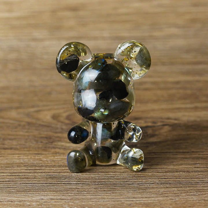 Olivenorma Cute Crystal Bear Gemstone Decoration - Labradorite - image 36