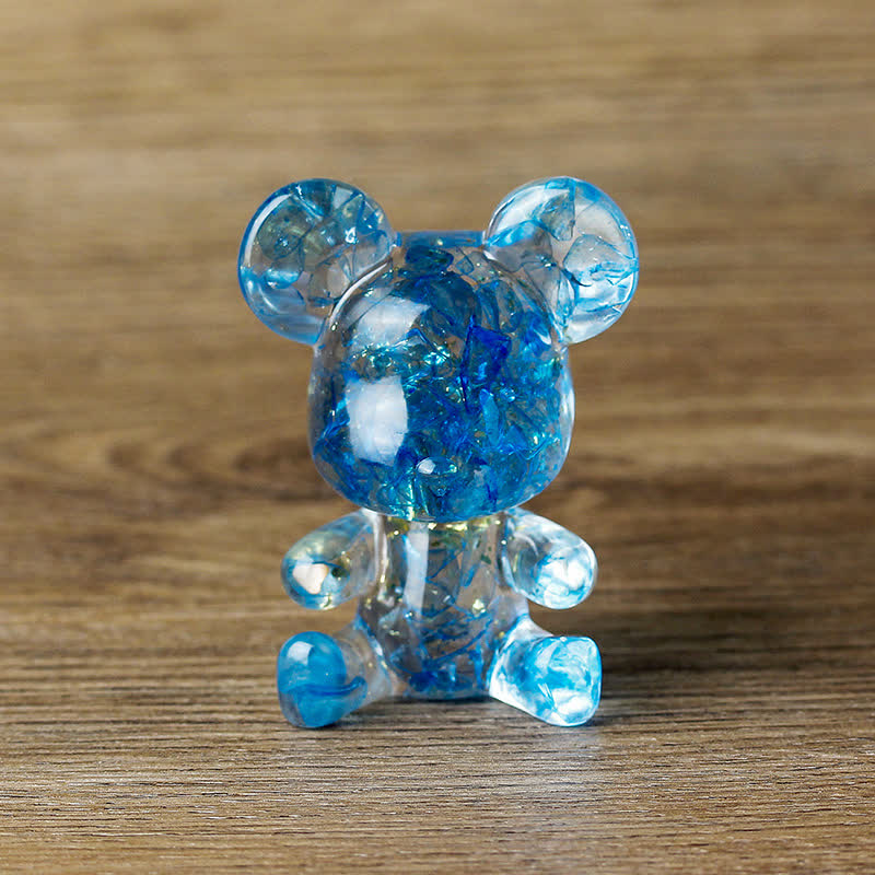 Olivenorma Cute Crystal Bear Gemstone Decoration - Blue Glass - image 44