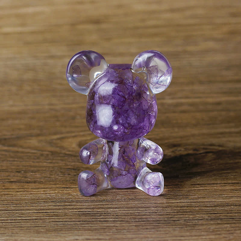 Olivenorma Cute Crystal Bear Gemstone Decoration - Amethyst - image 16