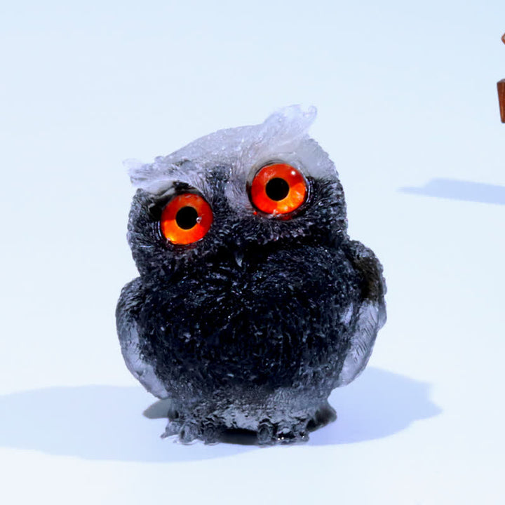 FREE Today: Wise Guardian Crystal Owl Figurine Gemstone Decoration - Clear Crystal & Obsidian - 2.08''(L) * 1.57''(W) * 1.45''(H) - With Card - image 85