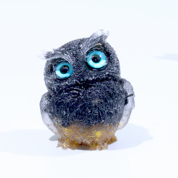 Olivenorma Wise Guardian Crystal Owl  Figurine Gemstone Decoration - Obsidian & Rutilated Quartz - 2.08''(L) * 1.57''(W) * 1.45''(H) - image 88