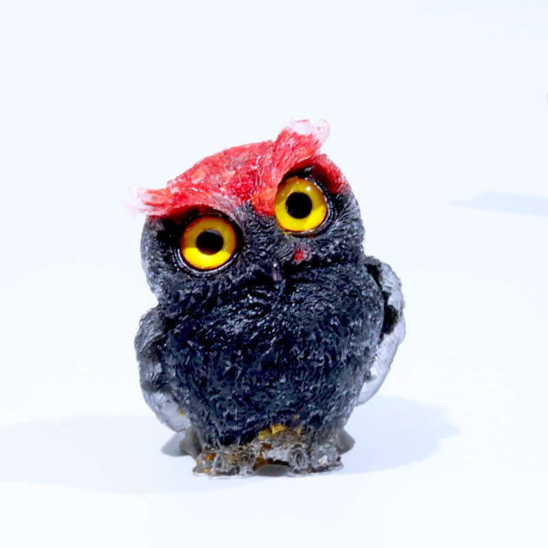 FREE Today: Natural Crystal Owl Healing Gemstone Decoration - Red Coral & Obsidian - image 84