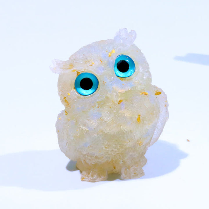 Olivenorma Natural Crystal Owl Gemstone Decoration