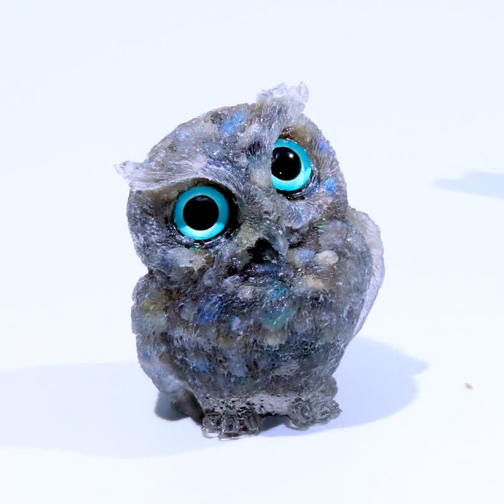 Olivenorma Natural Crystal Owl Gemstone Decoration