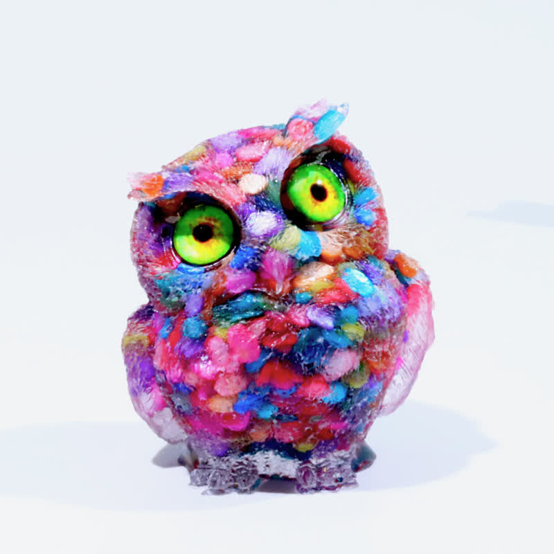 FREE Today: Natural Crystal Owl Healing Gemstone Decoration - Colorful Narce#Green Eye - image 71