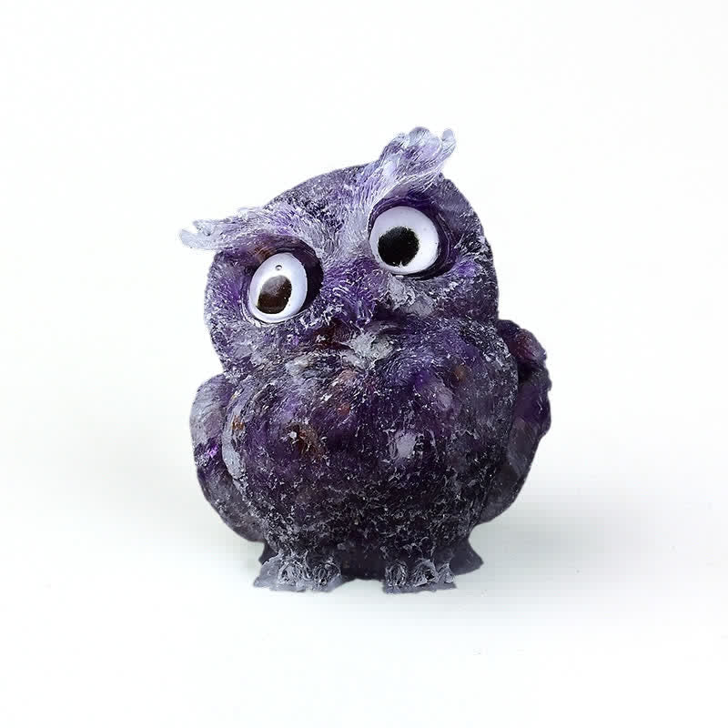 Olivenorma Natural Crystal Owl Gemstone Decoration