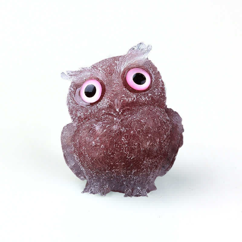 FREE Today: Natural Crystal Owl Healing Gemstone Decoration - Strawberry Quartz#Pink Eye - image 92