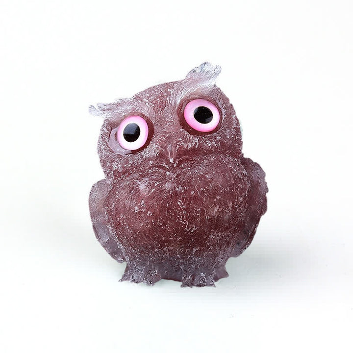 FREE Today: Natural Crystal Owl Healing Gemstone Decoration - Strawberry Quartz#Pink Eye - image 92