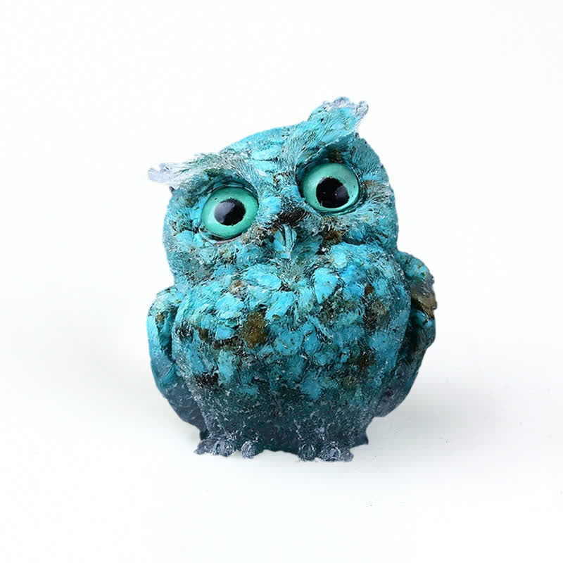 Olivenorma Natural Crystal Owl Gemstone Decoration