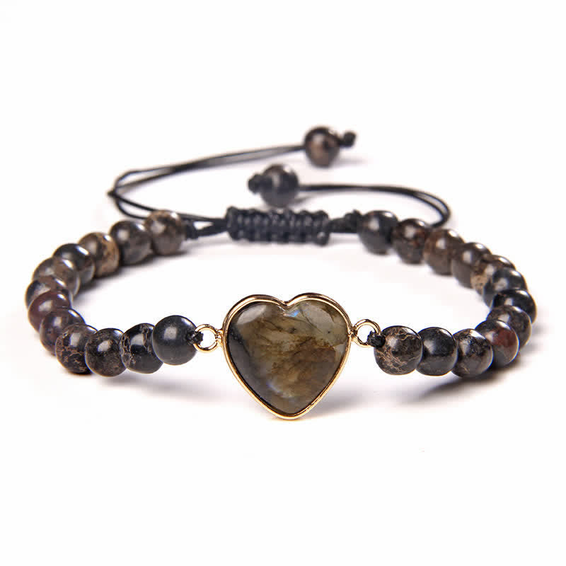 Olivenorma Heart Emperor Stone Natural Quartz Healing Braided Bracelet