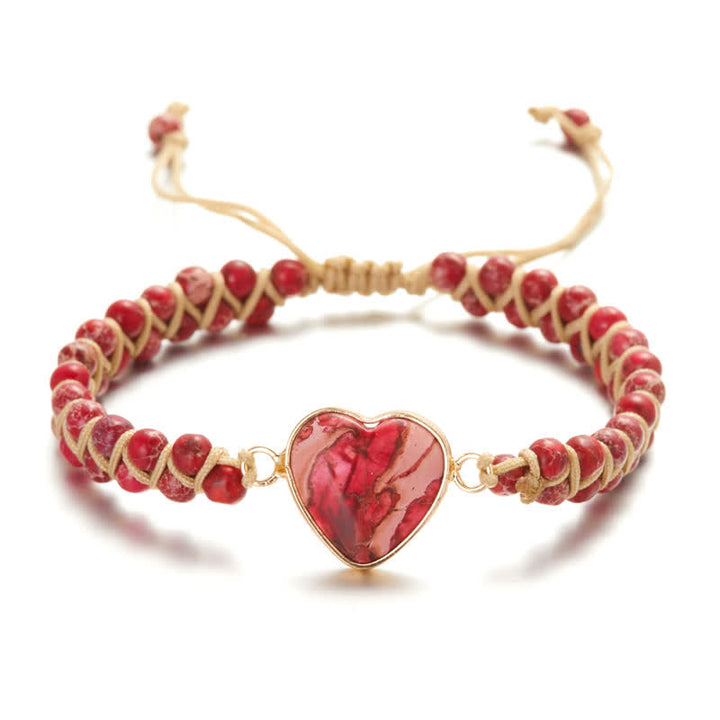 Olivenorma Heart Emperor Stone Natural Quartz Healing Braided Bracelet