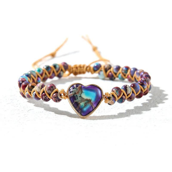 Olivenorma Heart Emperor Stone Natural Quartz Healing Braided Bracelet