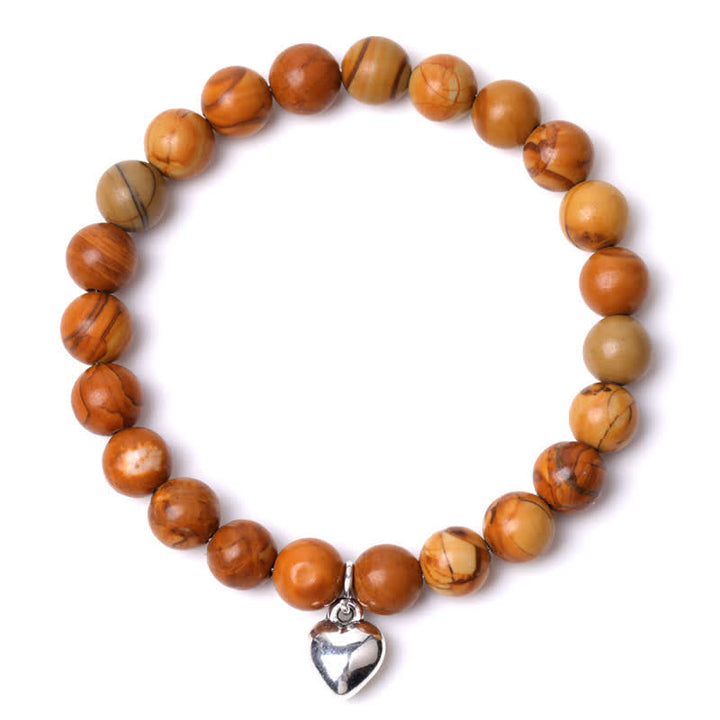 Olivenorma Heart Natural Stone Quartz Healing Balance Bracelet