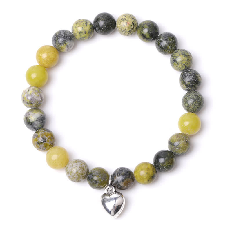 Olivenorma Heart Natural Stone Quartz Healing Balance Bracelet