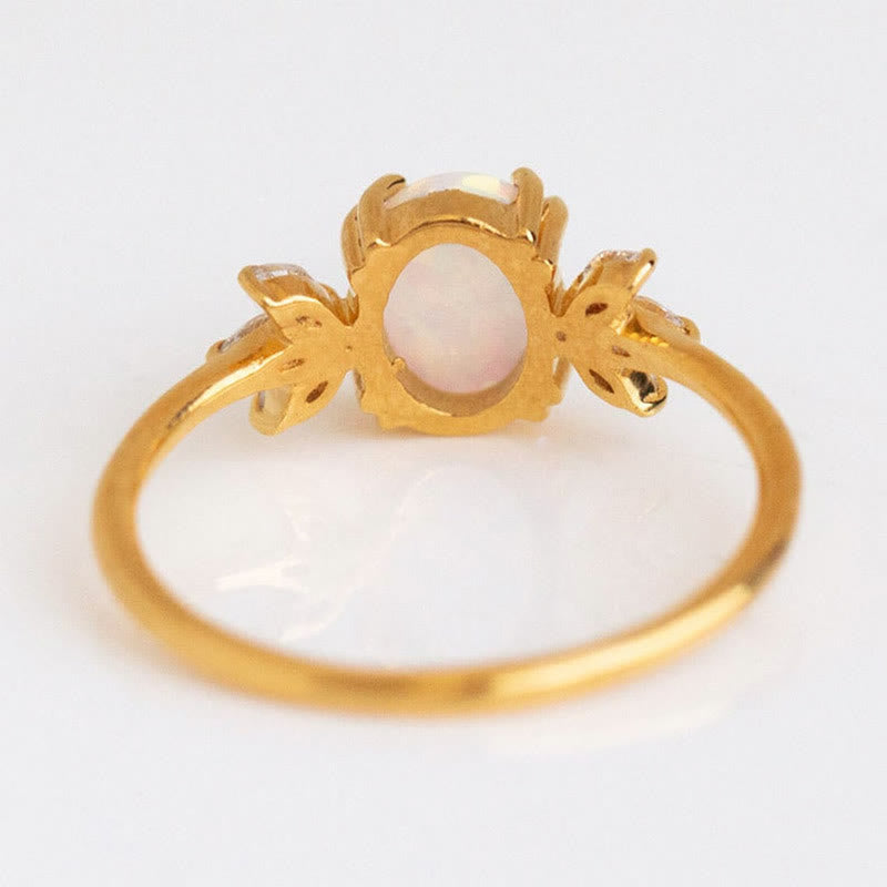 FREE Today: Oval Cut Blue Sandstone & Opal Zircon Leaf Ring - image 20