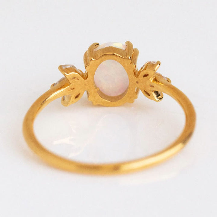 FREE Today: Oval Cut Blue Sandstone & Opal Zircon Leaf Ring - image 20