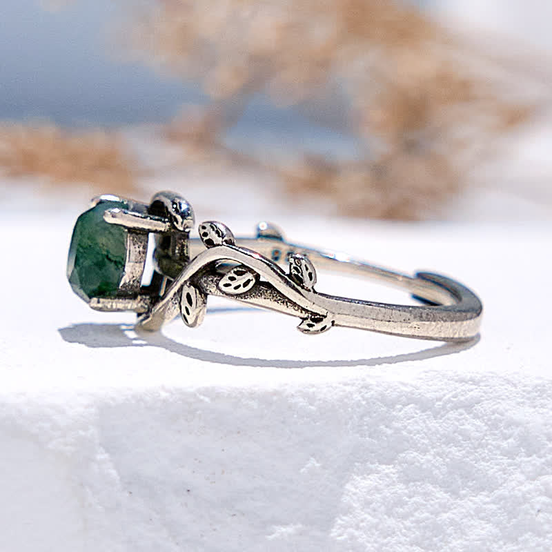 FREE Today: "Waterweed Dream" - S925 Silver Moss Agate Ring - image 2