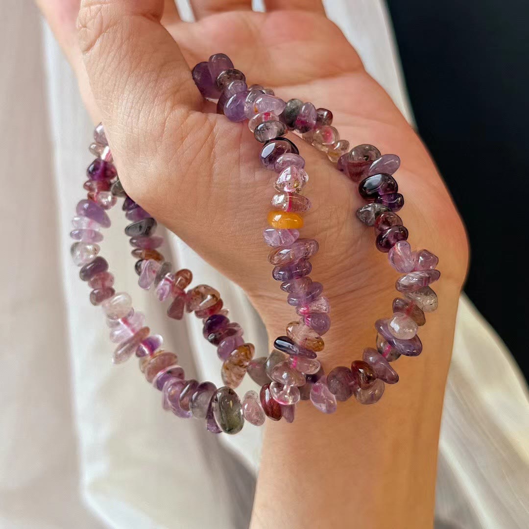 Olivenorma Super Seven Crystal Amethyst Beads Bracelet