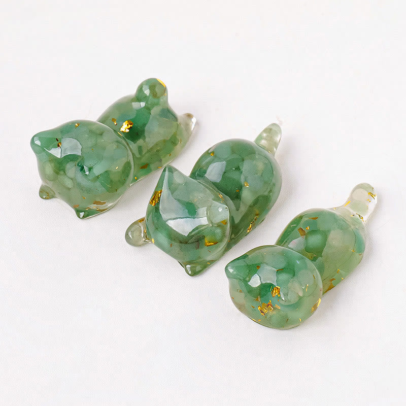 Olivenorma 1Pcs Crystal Epoxy Sleeping Kitten Gemstone Decoration - image 7