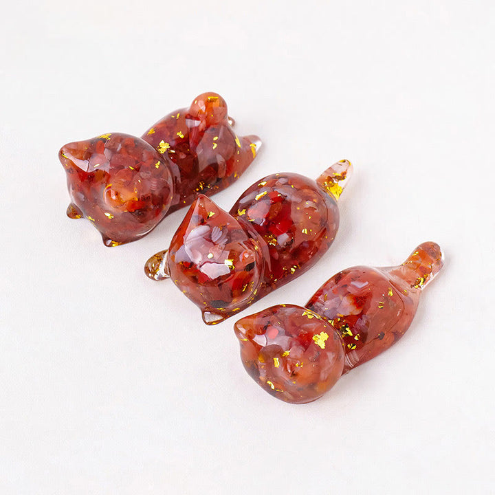 Olivenorma 1Pcs Crystal Epoxy Sleeping Kitten Gemstone Decoration