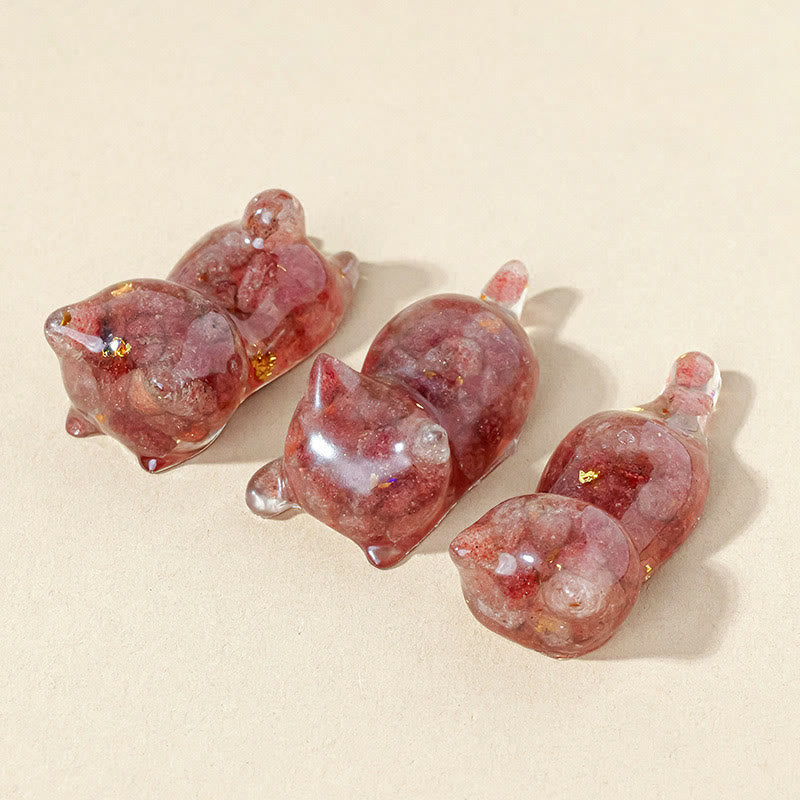 Olivenorma 1Pcs Crystal Epoxy Sleeping Kitten Gemstone Decoration - image 15