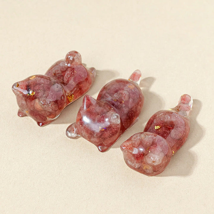 Olivenorma 1Pcs Crystal Epoxy Sleeping Kitten Gemstone Decoration - image 15