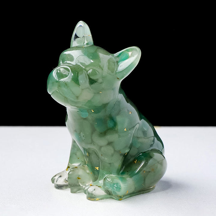 Olivenorma Crystal Epoxy French Bulldog Gemstone Decoration