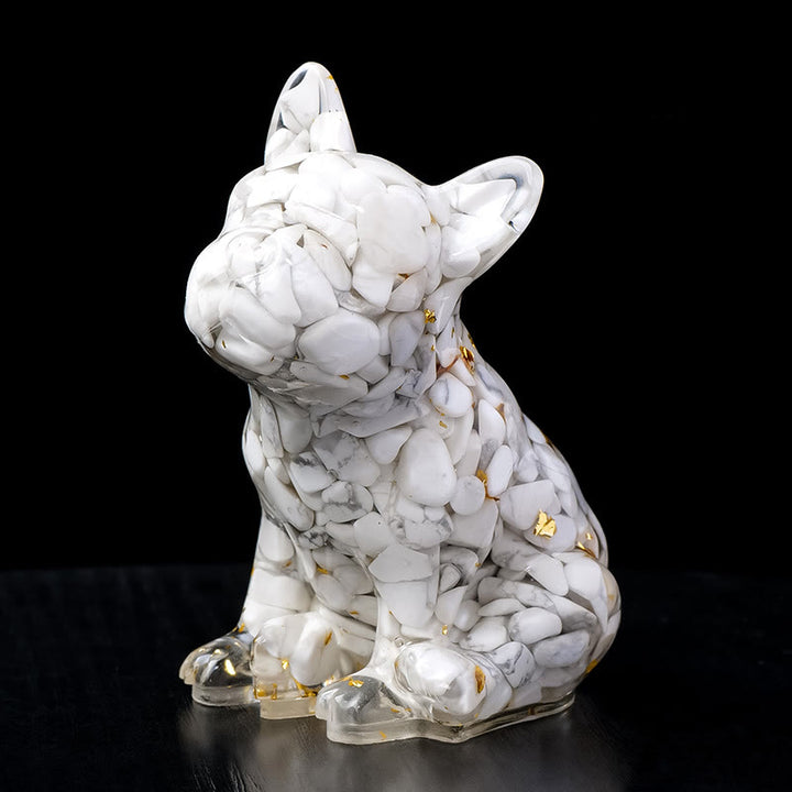 Olivenorma Crystal Epoxy French Bulldog Gemstone Decoration