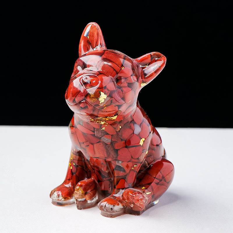 Olivenorma Crystal Epoxy French Bulldog Gemstone Decoration