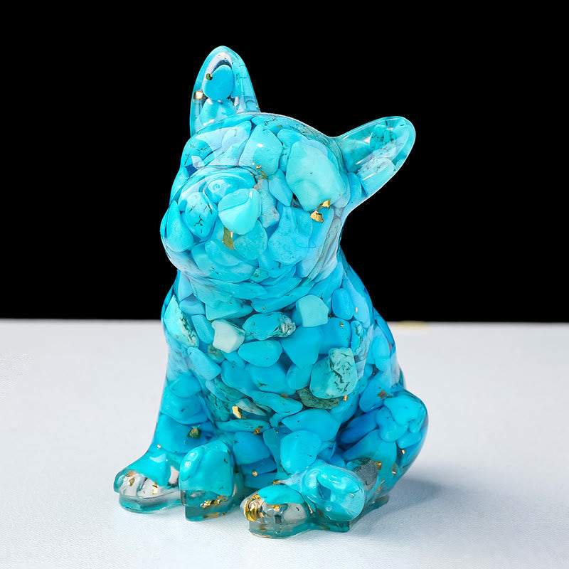 Olivenorma Crystal Epoxy French Bulldog Gemstone Decoration