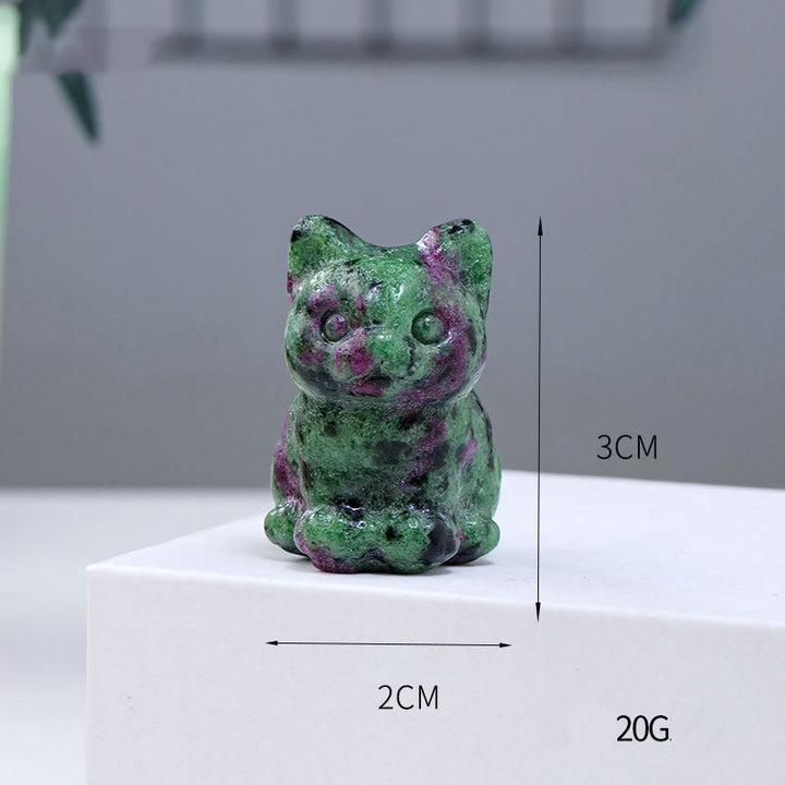 Olivenorma Crystal Epoxy Lucky Cat Gemstone Decoration - image 11