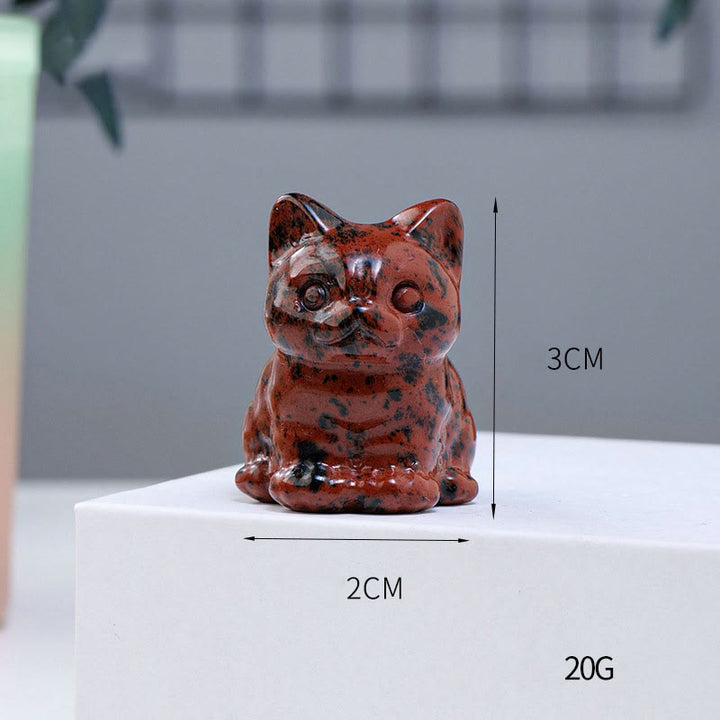 Olivenorma Crystal Epoxy Lucky Cat Gemstone Decoration