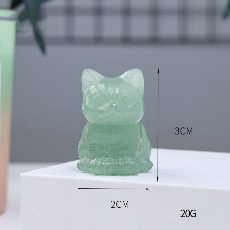 Olivenorma Crystal Epoxy Lucky Cat Gemstone Decoration - image 7