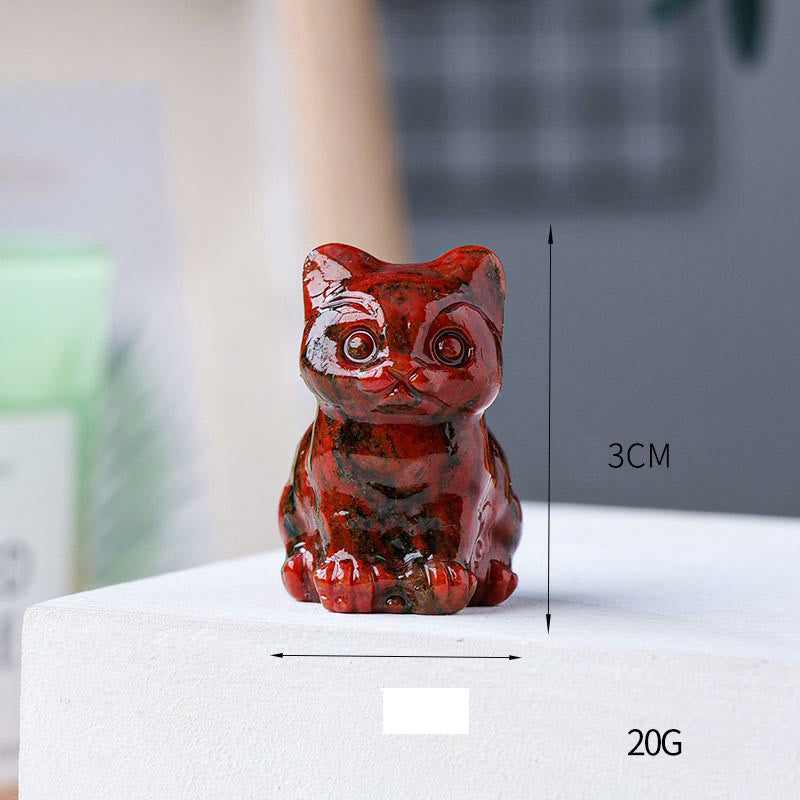 Olivenorma Crystal Epoxy Lucky Cat Gemstone Decoration - image 3