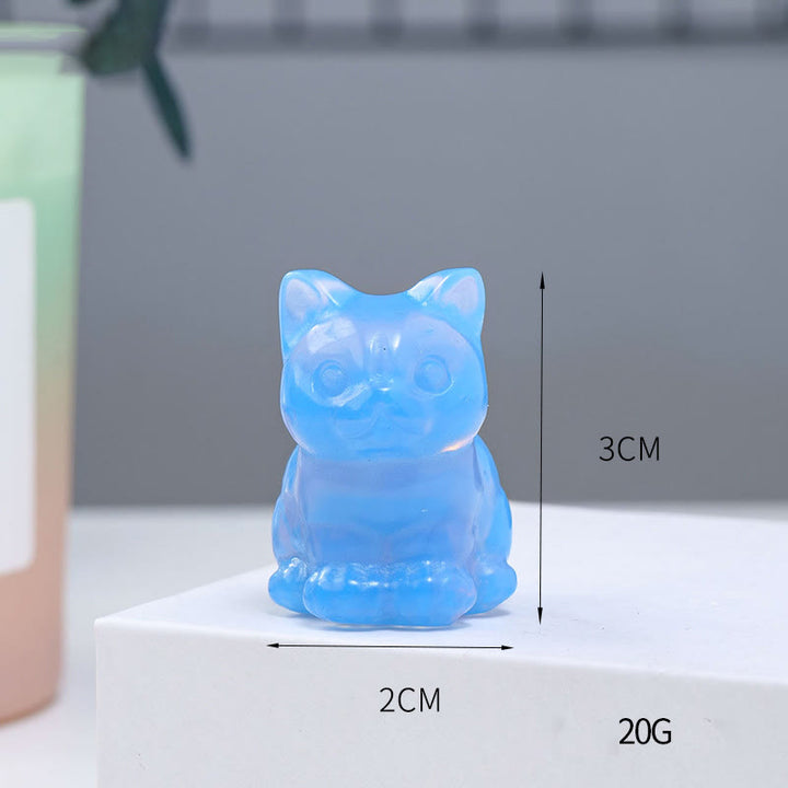 Olivenorma Crystal Epoxy Lucky Cat Gemstone Decoration - image 23